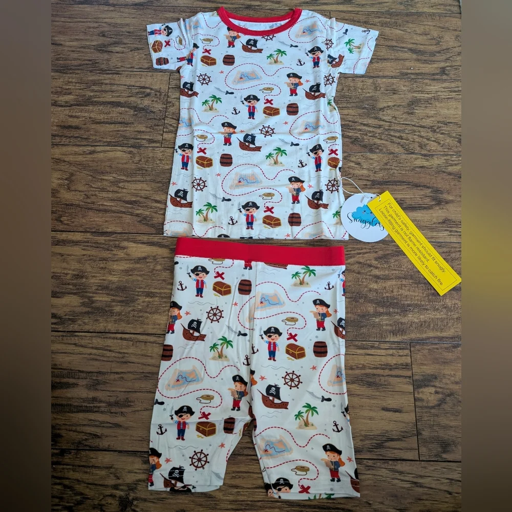 NWT Boys‎ 4T Pirate Print Short Pajama Set